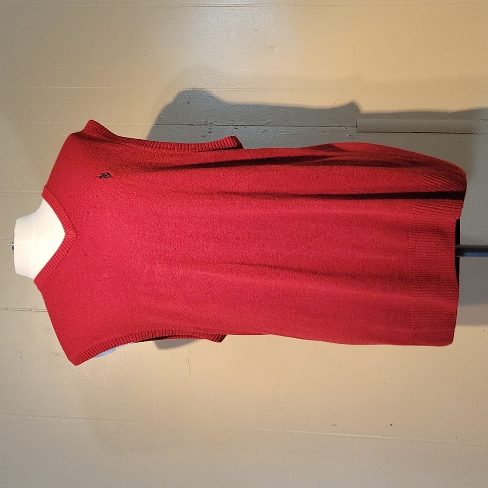 U.S. Polo Assn. Burnt Orange V-Neck Vest Sweater